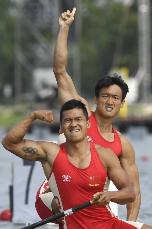 皮划艇世锦赛 刘浩/王浩男子双人划艇1000米夺冠兼获奥运资格