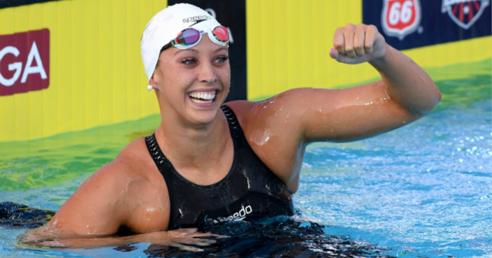 during day 4 of the Phillips 66 National Swimming Championships at the Woollett Aquatics Center on July 28, 2018 in Irvine, California.